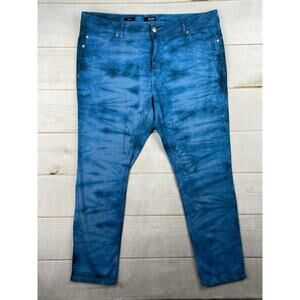 ANA A New Approach Jeans Womens 20W Blue Tie Dye Premium Skinny Ankle